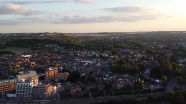 Vackra Högvinkelbilder Byggnader Centrala Luton Town England — Stockvideo