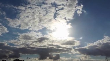 Fast Moving  Clouds over British Town. Time Lapse Clip