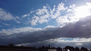 Fast Moving  Clouds over British Town. Time Lapse Clip