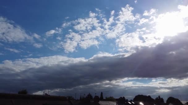 Fast Moving Clouds British Town Time Lapse Clip — Video Stock