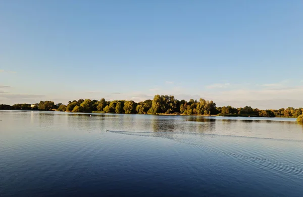 Inglaterra Milton Keynes Septiembre 2022 Vista Aérea Del Lago Los —  Fotos de Stock