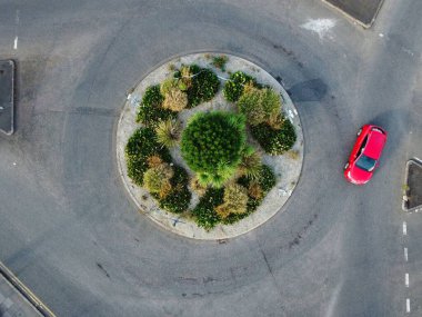 High Angle Drone's View of Luton City Center, Luton England