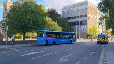 Editorial Use Unreleased Video Clip of City Center of Luton Town of England Great Britain,  This footage was captured on 20th of July 2022. It is famous for Central Railway Station of Luton City, Shopping Mall, Restaurants, Bedfordshire University, 