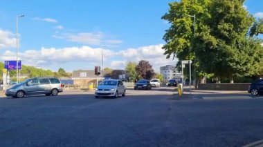 Editorial Use Unreleased Video Clip of City Center of Luton Town of England Great Britain,  This footage was captured on 20th of July 2022. It is famous for Central Railway Station of Luton City, Shopping Mall, Restaurants, Bedfordshire University, 