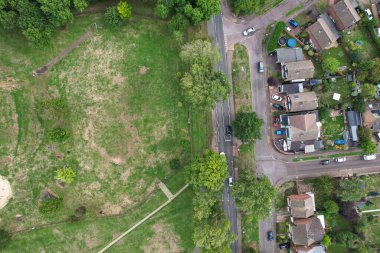 Beautiful High Angle View of St Albans Town Centre of England, Great Britain UK. Residential and downtown buildings image captured on 07th Sep 2022. Drone's point of view.