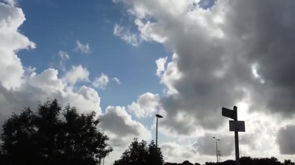 Fast Moving Clouds British Town Time Lapse Clip — Stock video