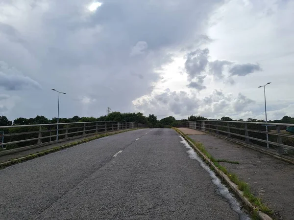 High Angle View British Road Bridge M25 Interchange Junction Motorways — Zdjęcie stockowe