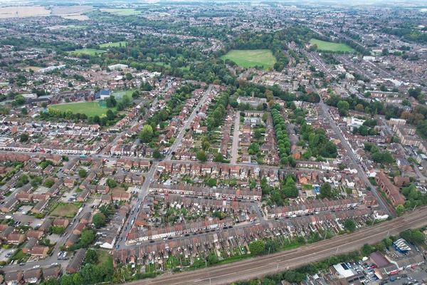 Vista Aérea Ángulo Alto Casas Residenciales Luton City England Reino — Foto de Stock