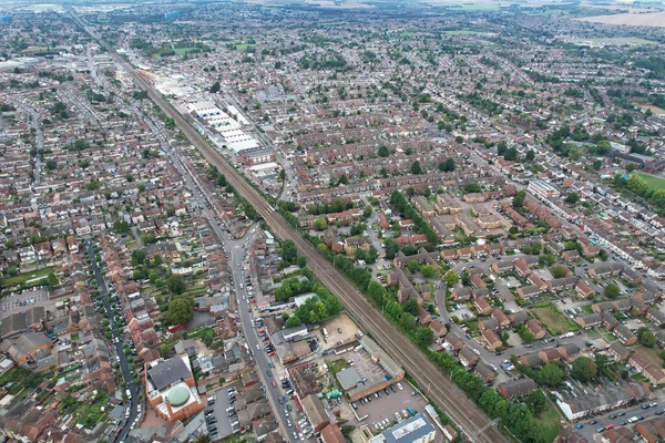 英国卢顿市住宅住宅高角空中景观 — 图库照片