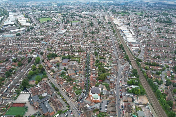 英国ルトン市の住宅の高角度空中ビュー — ストック写真