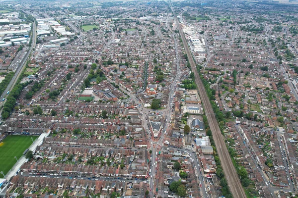 Hochwinkelaufnahme Von Wohnhäusern Luton City England — Stockfoto