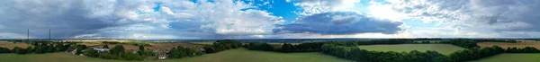 High Angle View British Countryside Village England — стоковое фото