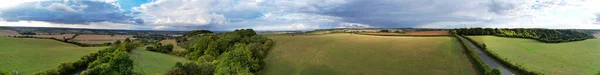 High Angle View British Countryside Village England — стоковое фото