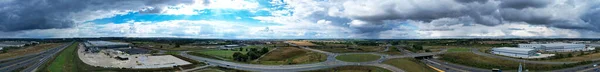 Όμορφη Εναέρια Άποψη Των Βρετανικών Αυτοκινητοδρόμων J11A Προβολή Κάμερας Drone — Φωτογραφία Αρχείου