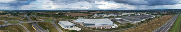 Hermosa Vista Aérea Las Autopistas Británicas J11A Vista Cámara Del — Foto de Stock