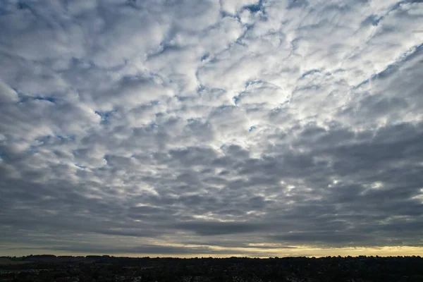 Beautiful Clouds in Sky over Town