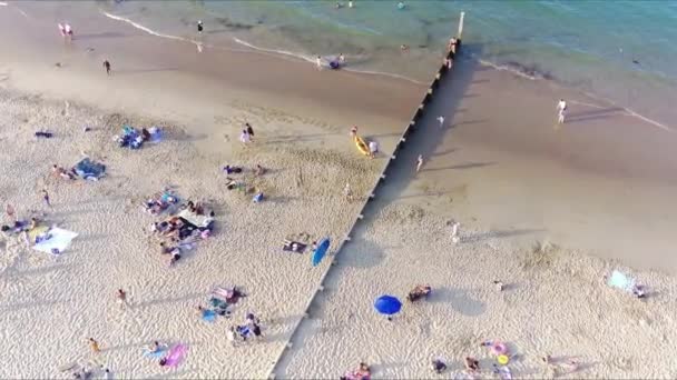 Bournemouth Sahili Ndeki Okyanus Suyu Nda Ngiltere Deki Insanların Hava — Stok video