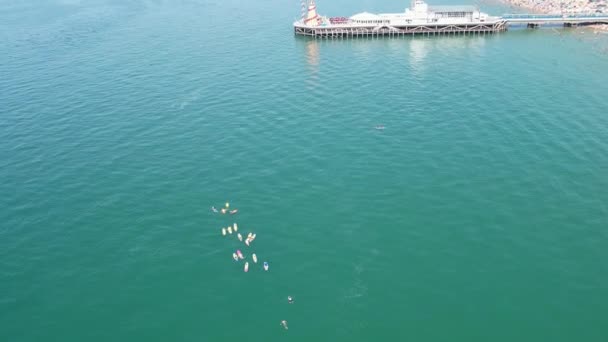 Royaume Uni Plage Bournemouth Juillet 2022 Les Gens Amusent Pendant — Video