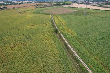 Luton İngiltere yakınlarındaki A6 Bedfordshire 'da İngiliz Köyü Barton Le Clay' in hava görüntüsü