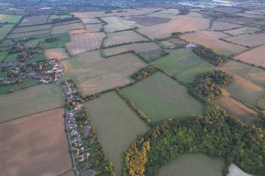 British Countryside Landscape at Sunset Time 