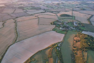 British Countryside Landscape at Sunset Time 