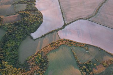 British Countryside Landscape at Sunset Time 