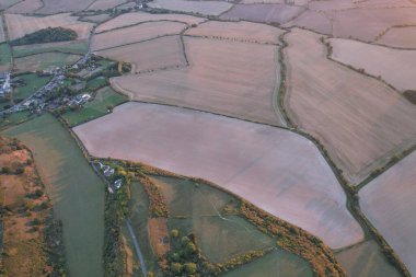 British Countryside Landscape at Sunset Time 