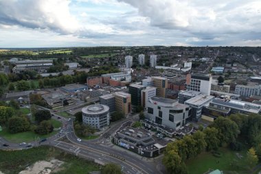 Şehir Merkezi Luton Yüksek Açı Görünümü