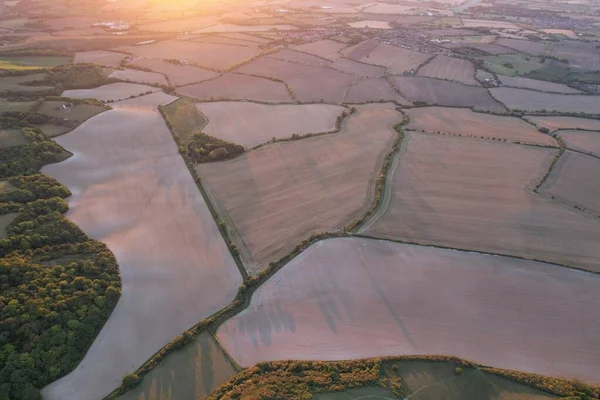 British Countryside Landscape at Sunset Time 