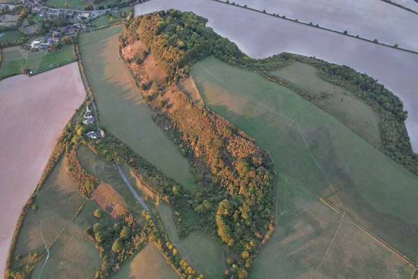 British Countryside Landscape at Sunset Time 