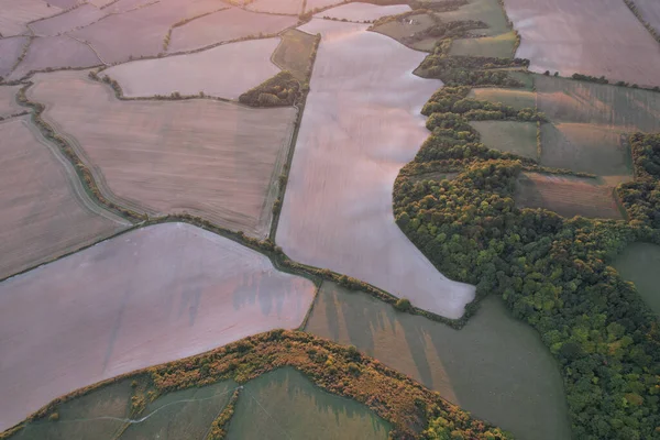 British Countryside Landscape at Sunset Time 