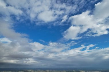 High Angle View of Beautiful and Dramatic Clouds over City