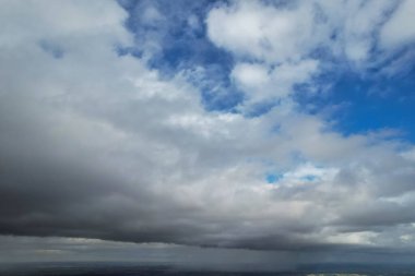 High Angle View of Beautiful and Dramatic Clouds over City