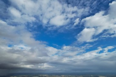 High Angle View of Beautiful and Dramatic Clouds over City