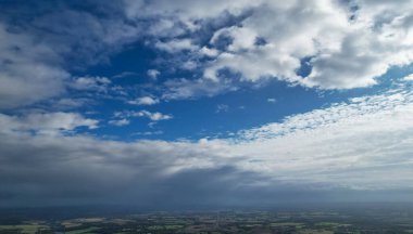 High Angle View of Beautiful and Dramatic Clouds over City