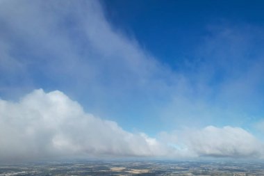Scenic view of blue sky with white clouds at sunny daytime 