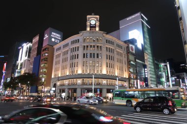 Japonca, TOKYO - 11 Kasım 2022: Tokyo Şehri 'nin Güzel Düşük Açı Görünümü 