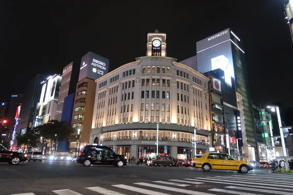 Япония Токио Ноября 2022 Года Низкий Вид Дороги Здания Центре — стоковое фото