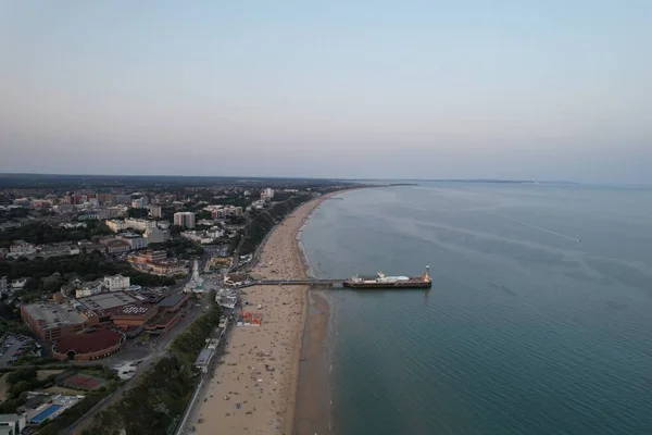 Pemandangan Udara Pantai Bournemouth — Stok Foto