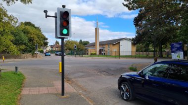 Trafik ışıkları, şehir trafiği.