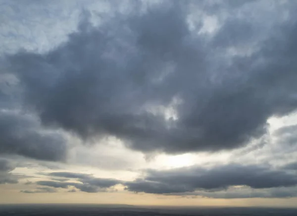 Vista Ángulo Alto Las Nubes Sobre Ciudad Británica Inglaterra — Foto de Stock