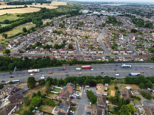 High Angle Drone View Luton City Center Luton England — ストック写真