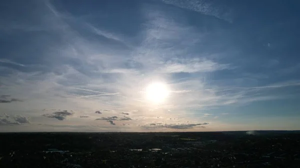 Повітряний Вид Красивий Сільський Пейзаж Хмари Небі — стокове фото