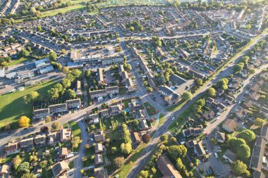 Doğu Luton, İngiltere 'de Yüksek Açı Konut Görünümü