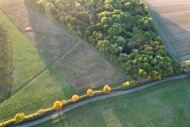 Beautiful Aerial View of British Countryside at Sharpenhoe Clappers England