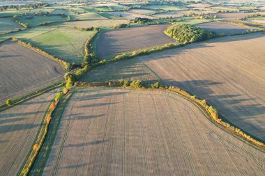 Beautiful Aerial View of British Countryside at Sharpenhoe Clappers England