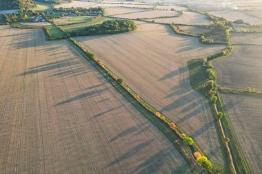 Beautiful Aerial View of British Countryside at Sharpenhoe Clappers England