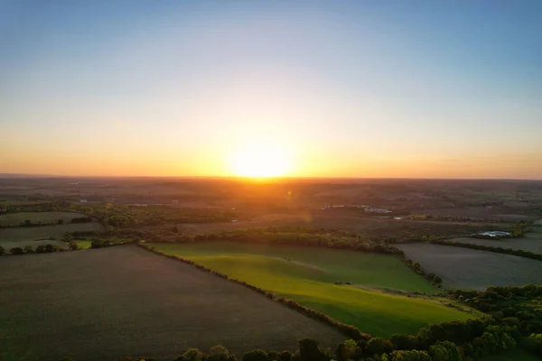 High Angle Ansicht Der Britischen Schaffarmen Auf Dem Land Von — Stockfoto