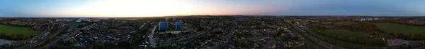 Panoramic City View Night — Stock Photo, Image
