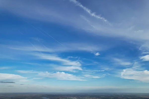 Aerial View Air Balloon Flying British Landscape Milton Keynes England — Stock Photo, Image